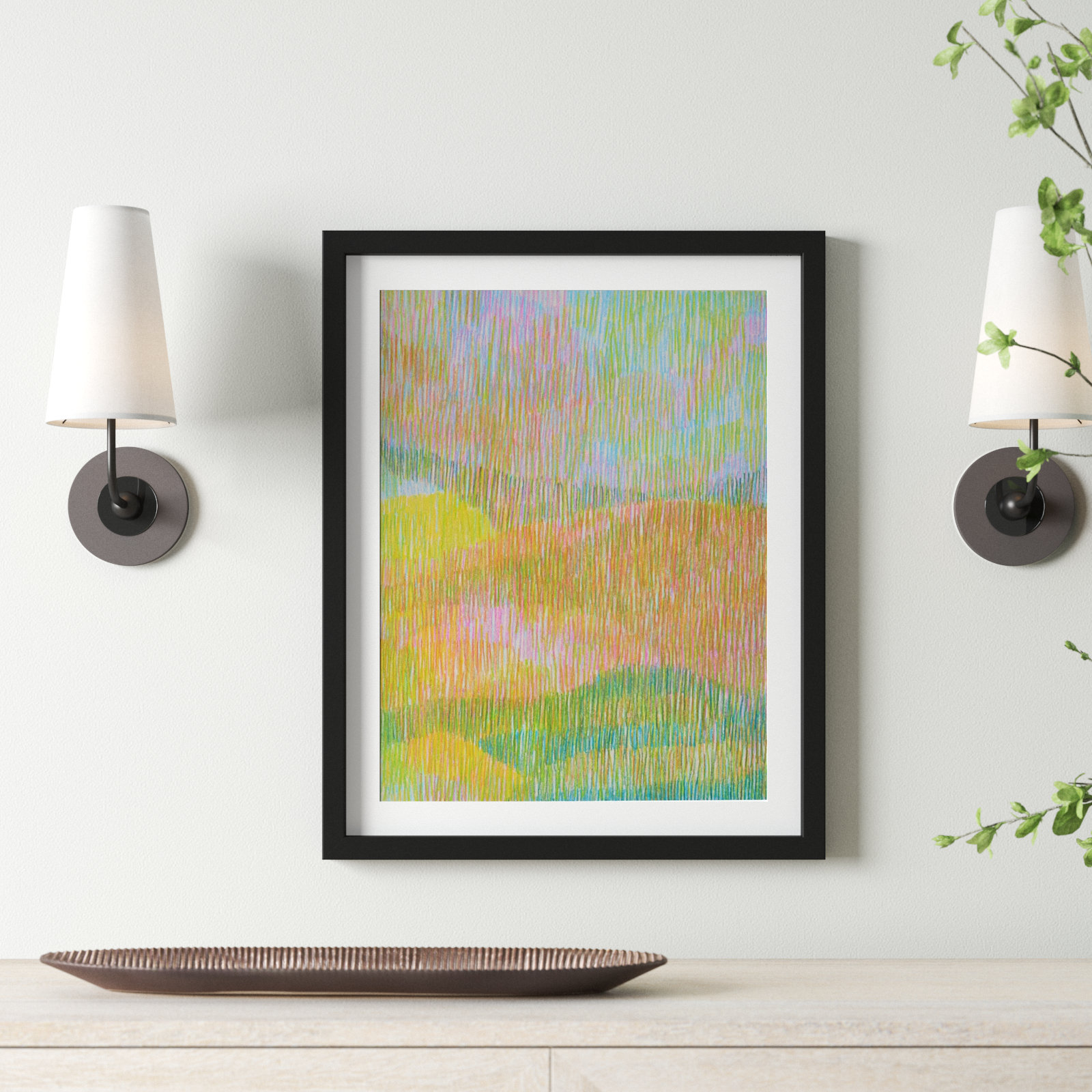 Summerhill Painting by Jacques Pilon, 25" H x 20" W x 1.25" D, Black