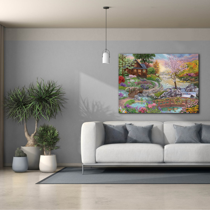 'Spring Stream' by Bigelow Illustrations Canvas Wall Art, 40" H x 54" W x 1.5" D