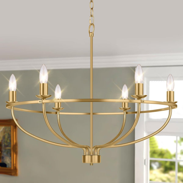 Mercer41 Nobleboro 6 - Light Wagon Wheel Chandelier | Wayfair