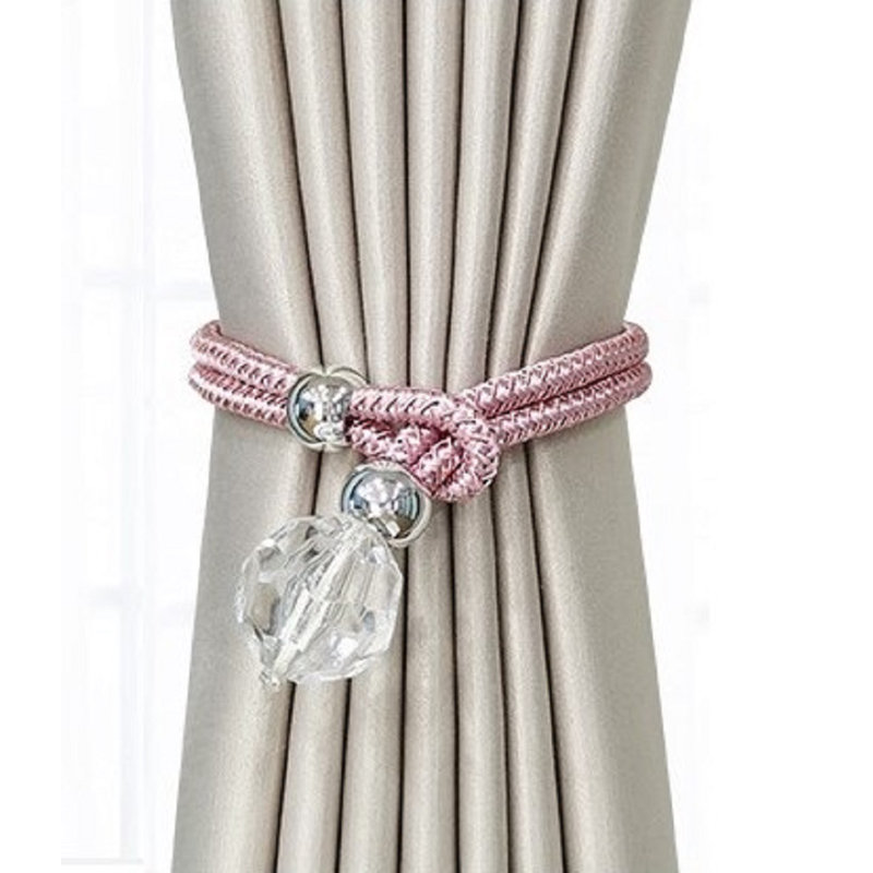 Embrasse de rideau réglable en tissu Jadarrion, Rose