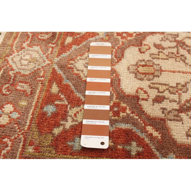 Tapis oriental en laine noué à la main blanc / brun