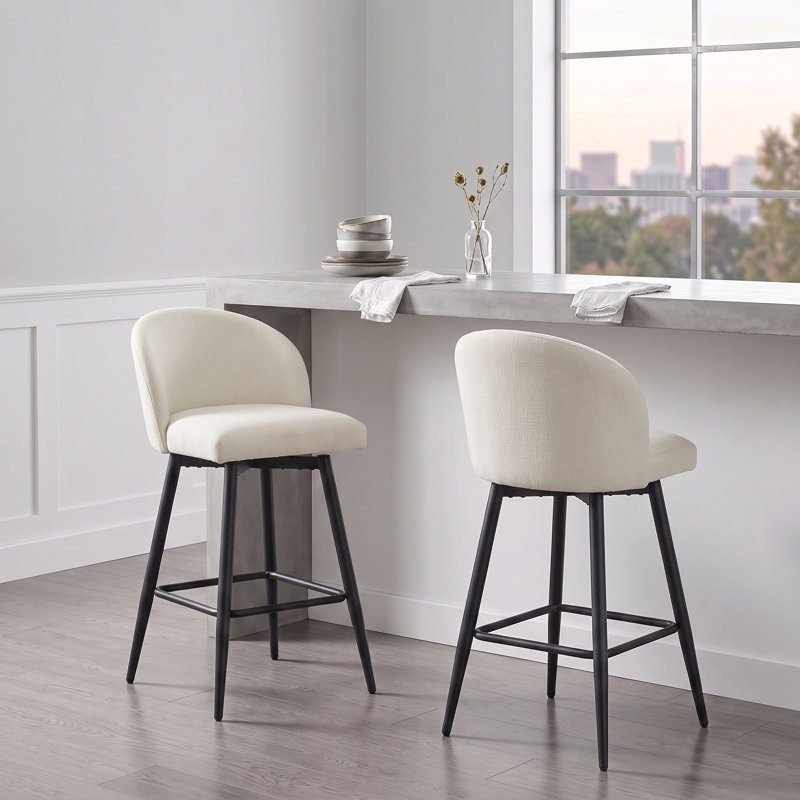 Tabouret de bar et de comptoir pivotant, Blanc, Extra Tall (27.2" Seat Height)