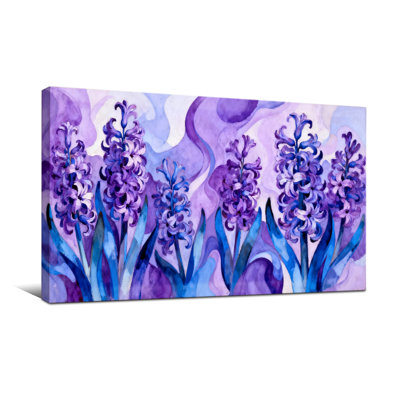 Plantes et fleurs, jacinthe mauve, aquarelle
