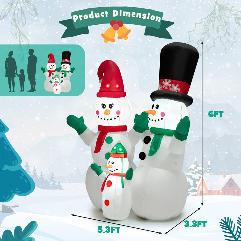 Bonhomme de neige de Noël gonflable
