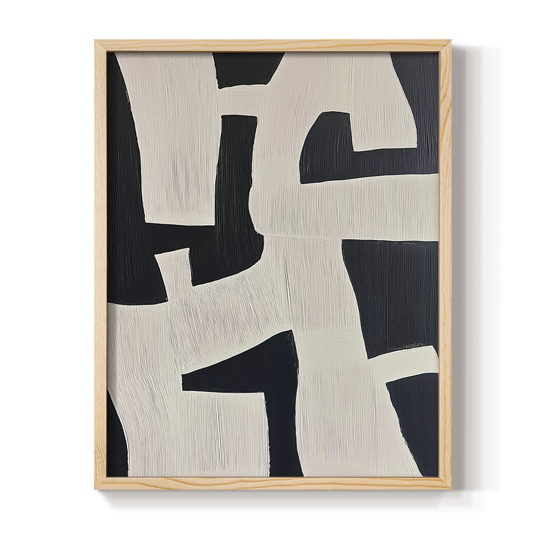 ABSTRACT Series DC, reproduction encadrée - bois massif, H 21 po x l 17 po