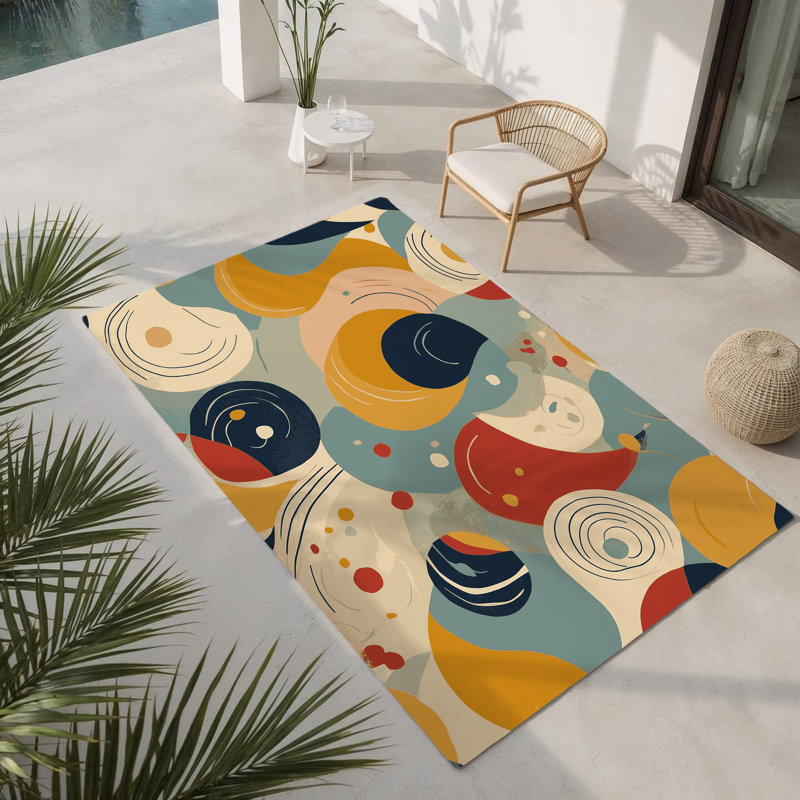 Tapis intérieur et extérieur Spiried Line, Rectangulaire 3 pi x 5 pi