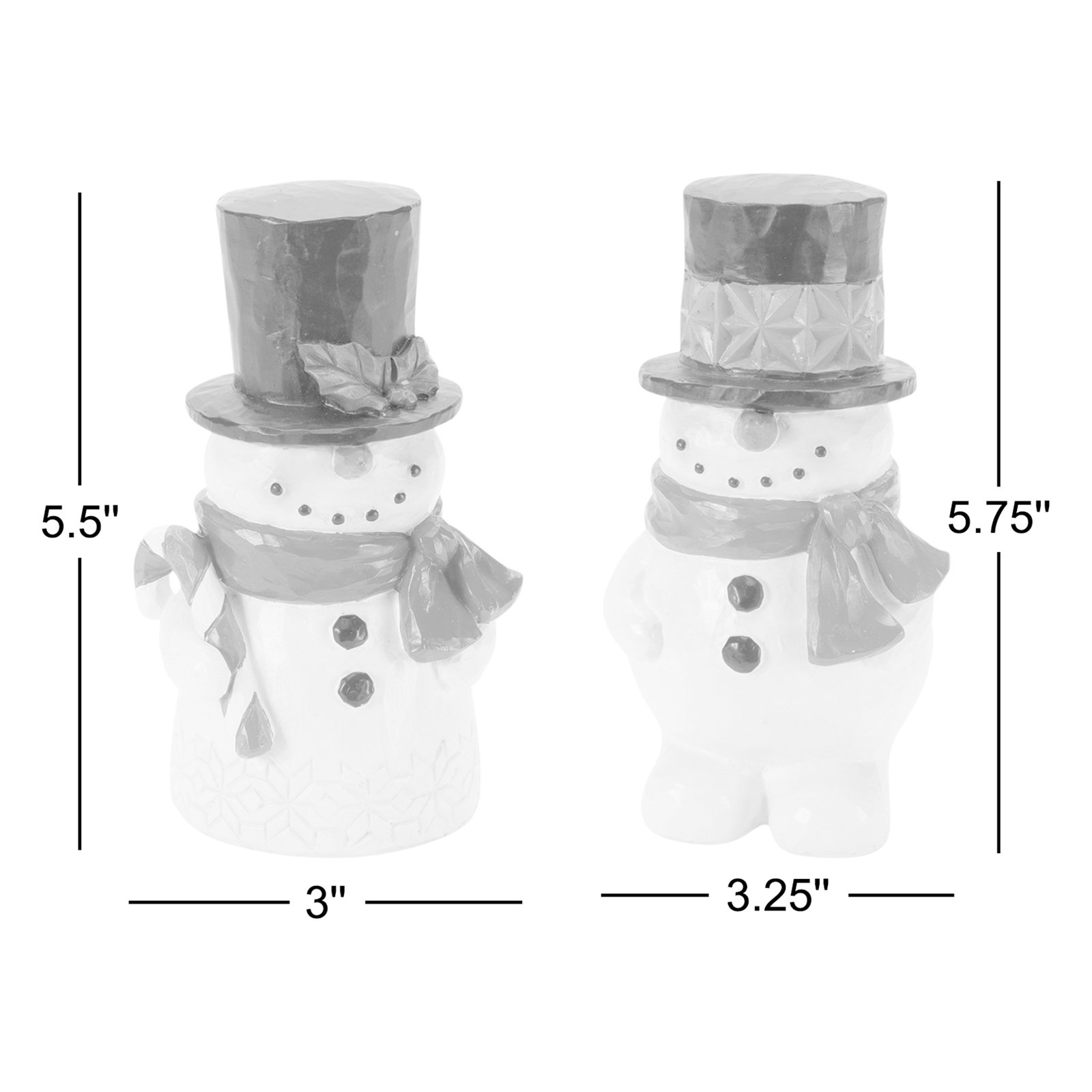 2-Piece Winter Snowman Figurine Set