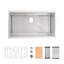 Évier de cuisine moderne 33 po x 19 po gris foncé en acier inoxydable avec système de drainage efficace 33 po x 19 po