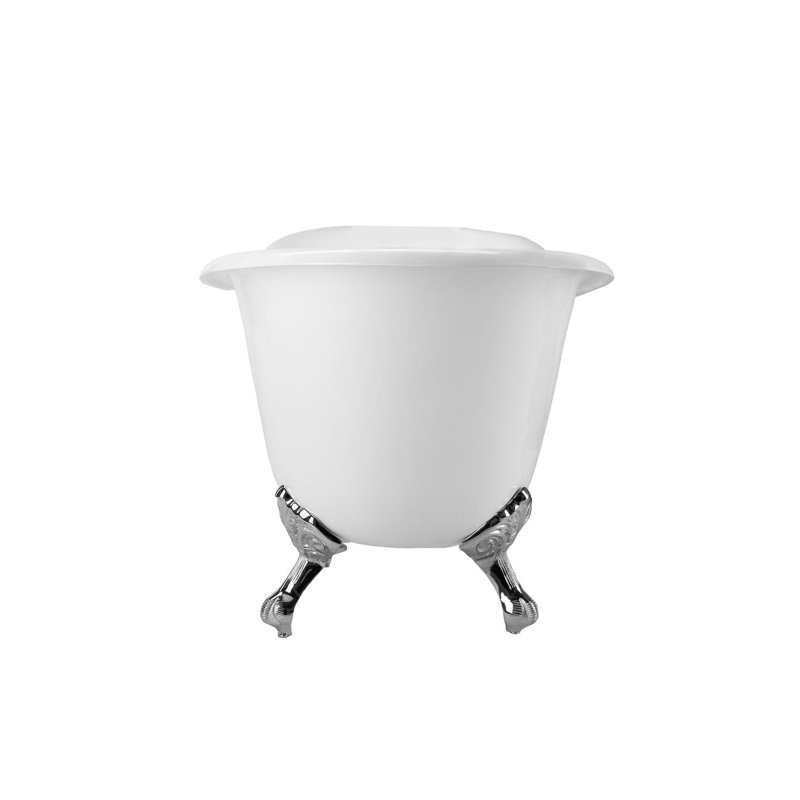 Baignoire de trempage autoportante en fonte 61 po x 30 po avec robinet, Chrome, Chrome