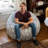 Saxx 4 Ft Plush Round Bean Bag - Premium Luxe Faux Fur-1760398752