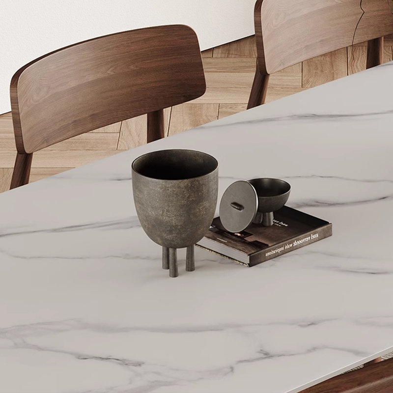 Ensemble de table de salle à manger rectangulaire et chaises, H 29,53 po x l 31,49 po x L 59,05 po