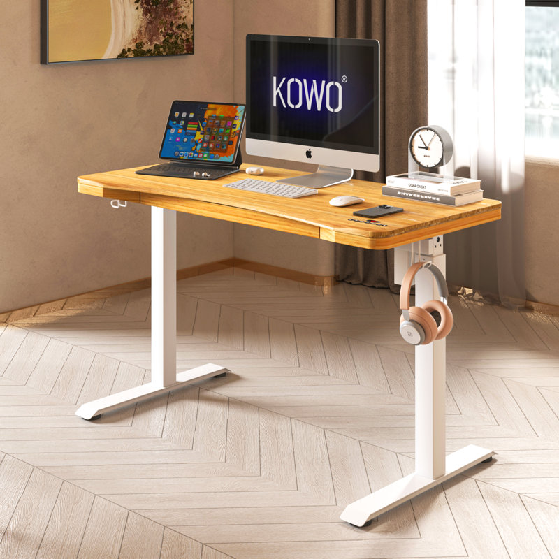 Adjustable Height Solid Wood Steel Standing Desk