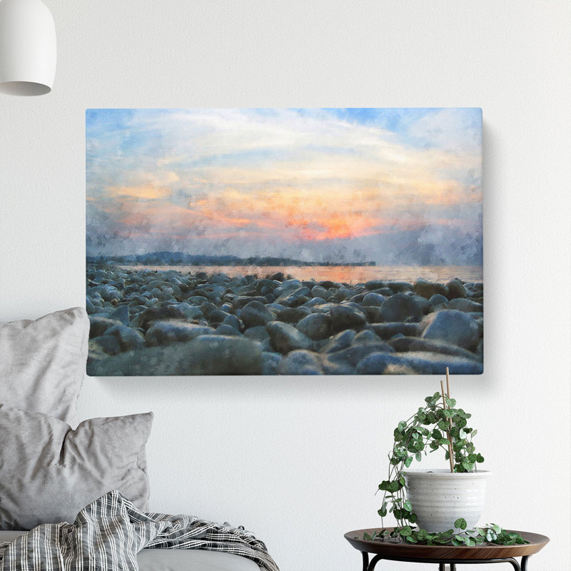 A Pebble Beach - Wrapped Canvas, 40cm H x 60cm W x 3cm D