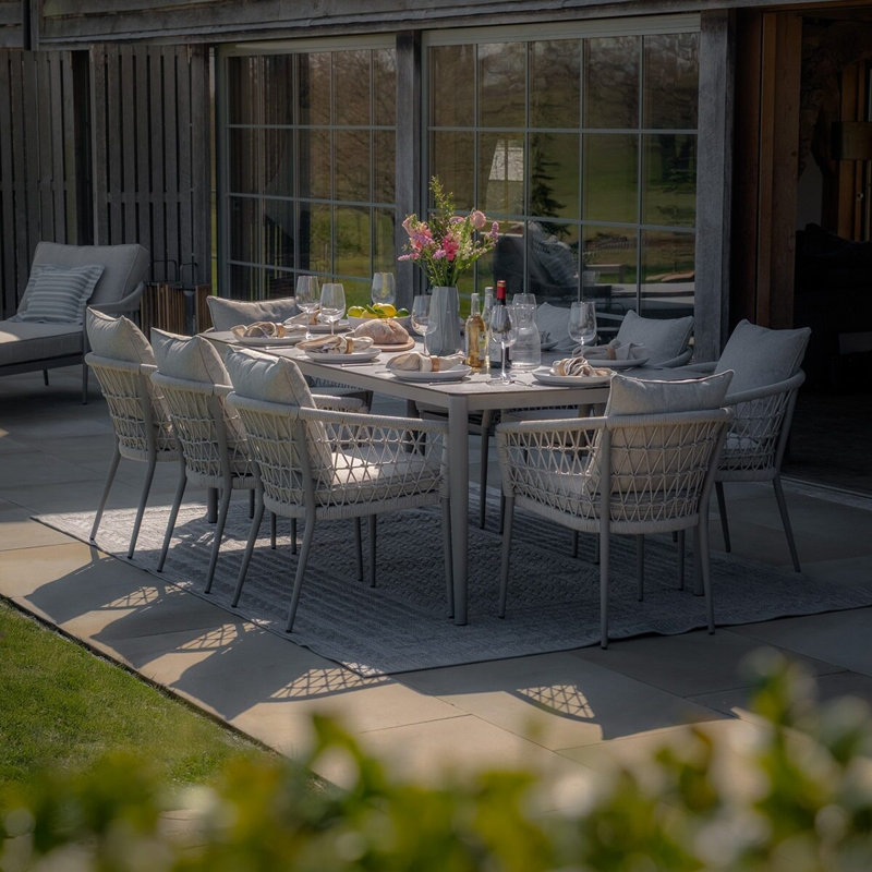 Anandi 8 - Person Patio Dining Set Rectangular Table