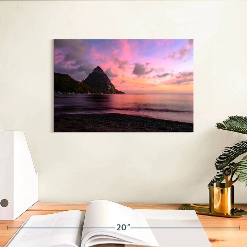 Soufrière mauve Gillard coucher de soleil, H 8 po x l 12 po