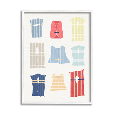 Ba-071-Framed " Modern Life Jackets " by Lil' Rue