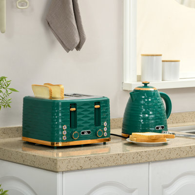 HOMCOM Kettle and Toaster Sets 3000W 1.7L Kettle & 4 Slice Toaster