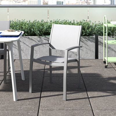 Fusion Metal Outdoor Stacking Dining Armchair