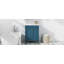 Meuble-lavabo moderne à 2 niveaux avec lavabo supérieur et grandes tablettes de rangement-106757398