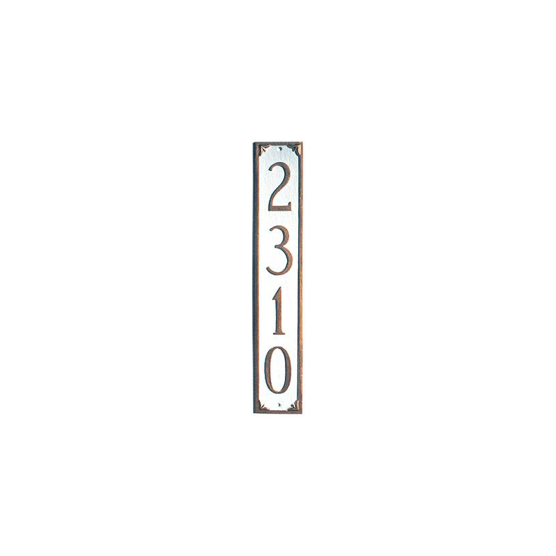 Lily 5-Line Lawn Address Sign, White/Gold