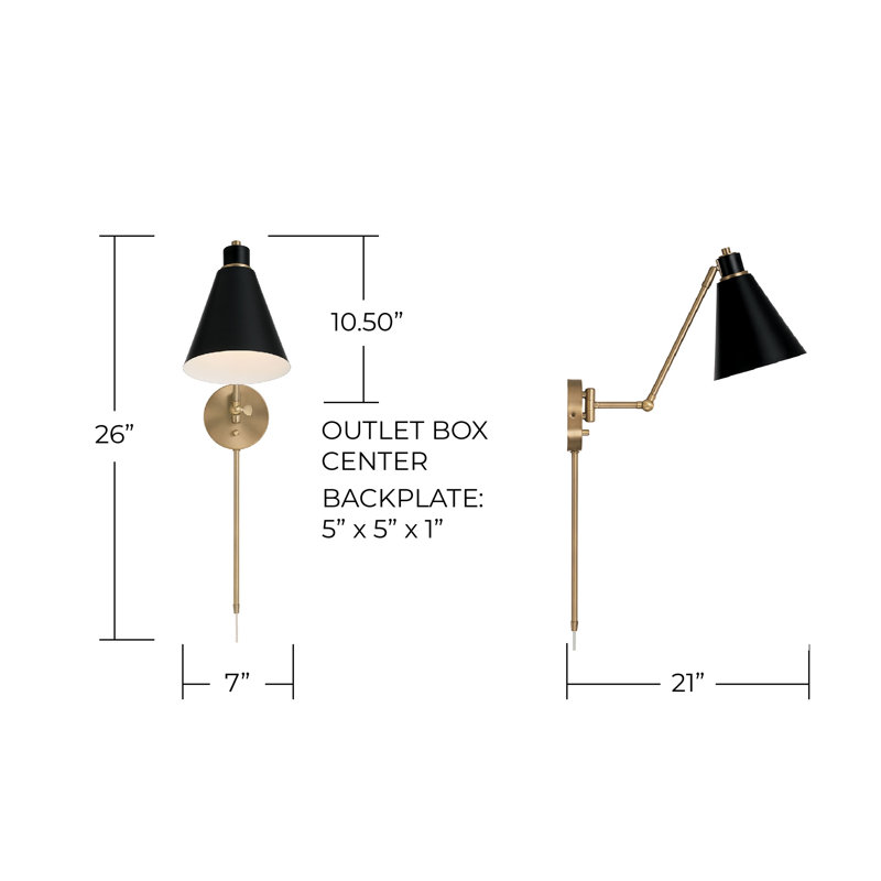 Swing Arm Sconce, Black