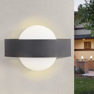 Modern LED Outdoor Wall Sconce, Dimmable Waterproof Glass Shade, 3000K