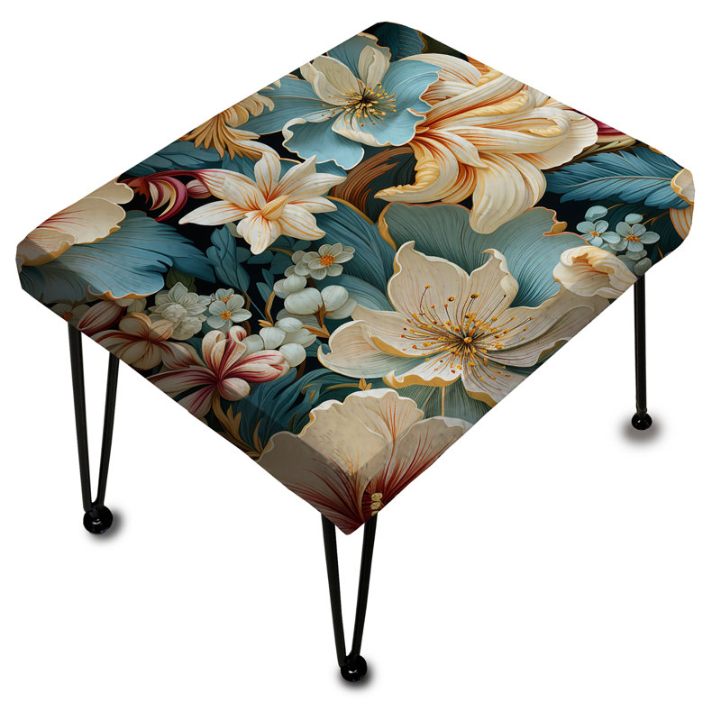 Motif floral méditerranéen évasion méditerranéenne - Repose-pieds rectangulaire floral