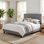Lit plateforme en lin Boyd Sleep Milan | Tête de lit réglable | Structure en bois | Capacité de 700 lb | Style campagnard moderne