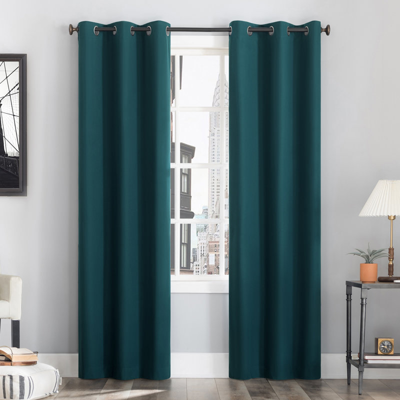 Thermal 100% Blackout Grommet Curtain Panel - Basics by Wayfair™, 40" W x 84" L, Teal