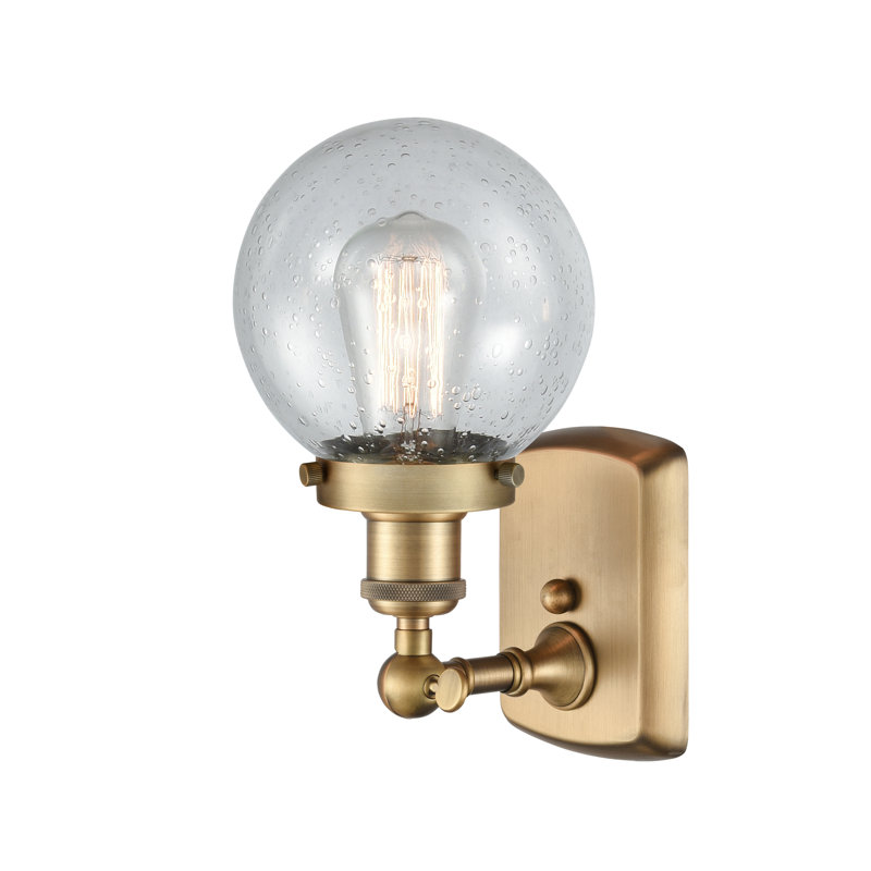 Nickols Armed Sconce, Brushed Brass, LED, Seedy
