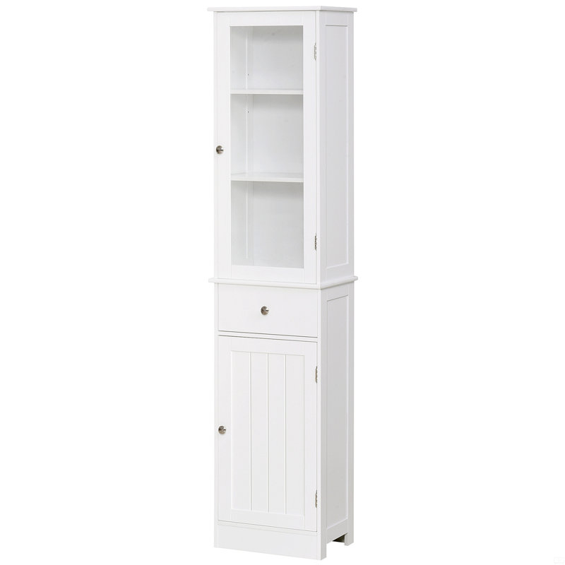 Armoire de rangement mince, armoire de salle de bain haute, tour de lin étroite