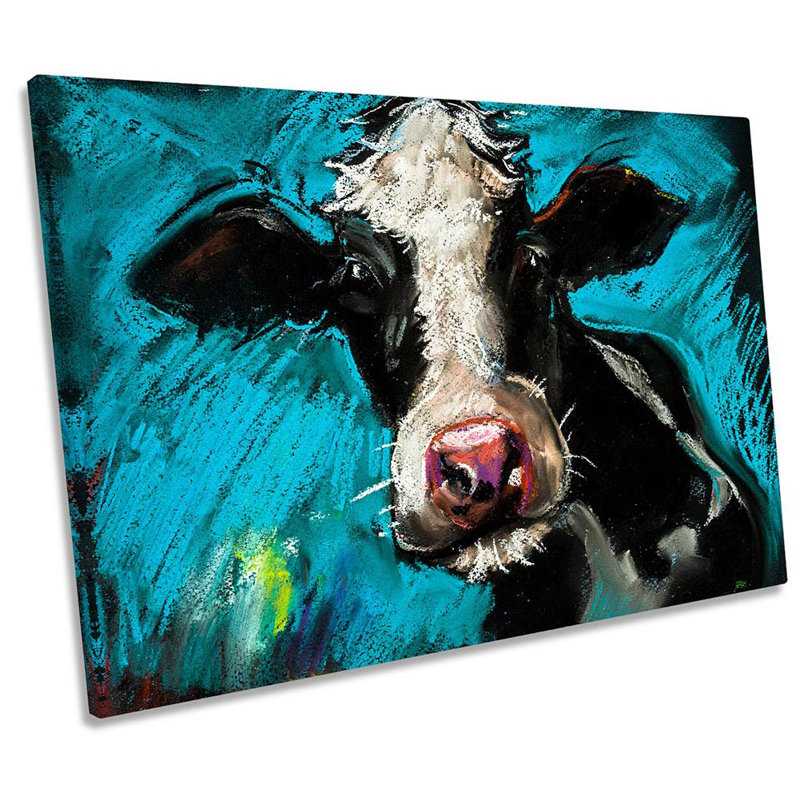 Cow Face Paint Repro - Wrapped Canvas Print, 81.3cm H x 121.9cm W x 4cm D