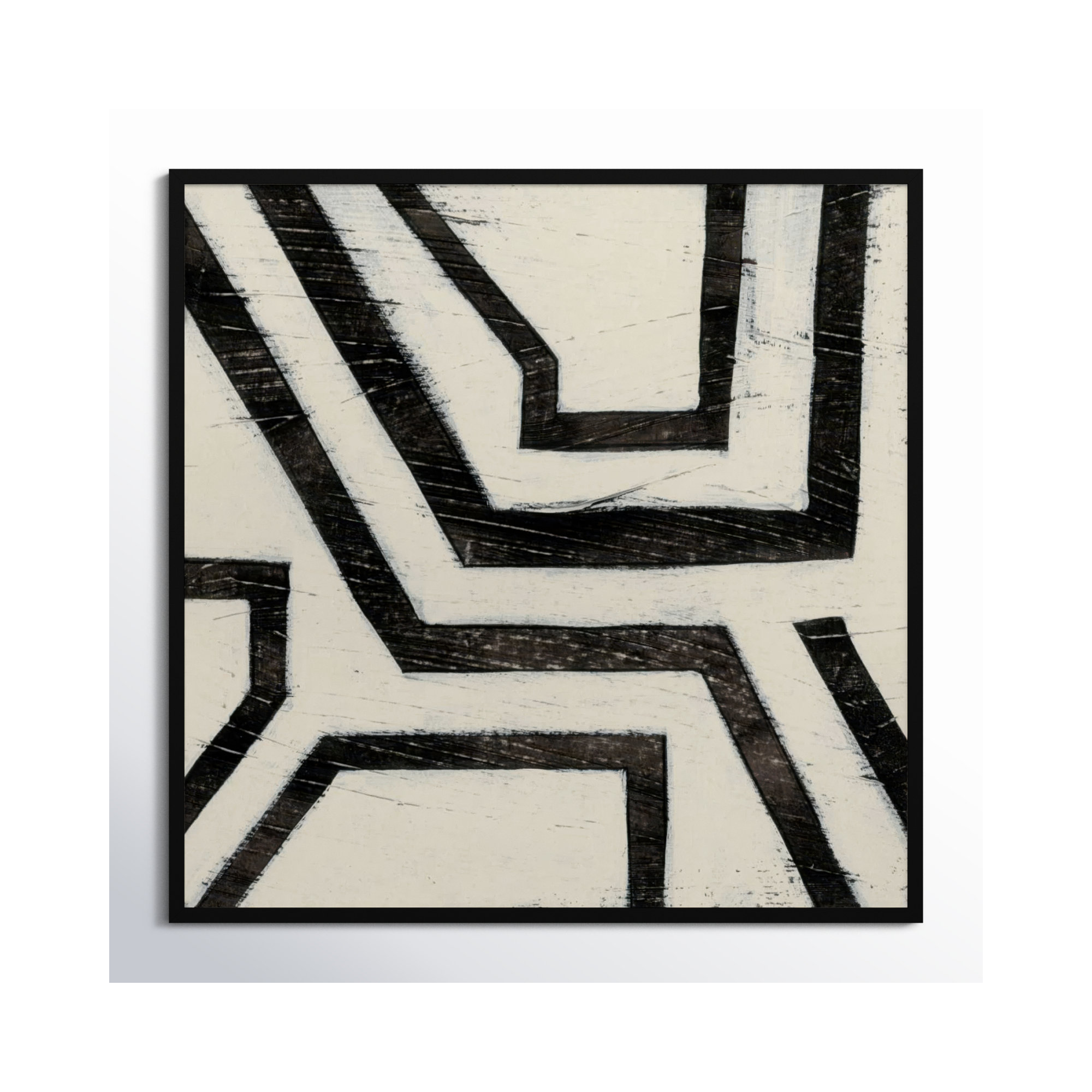 Hieroglyph III by June Erica Vess, Black Framed, 41" H x 41" W