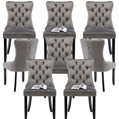 Modern Velvet High-End Nailhead Dining Chair (Set of 8)