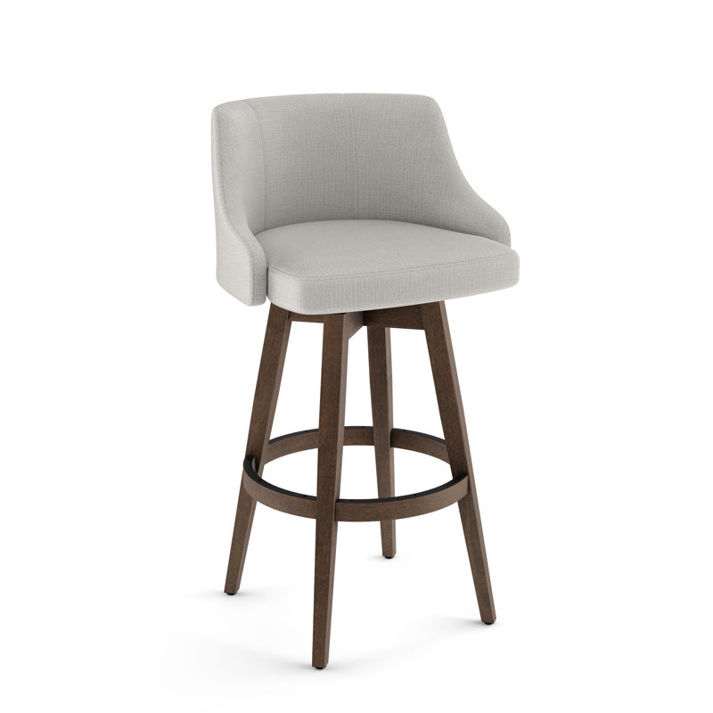 Tabouret de bar et de comptoir Laurene, Tabouret de comptoir (assise de 26 po de hauteur), Gris pâle / beige