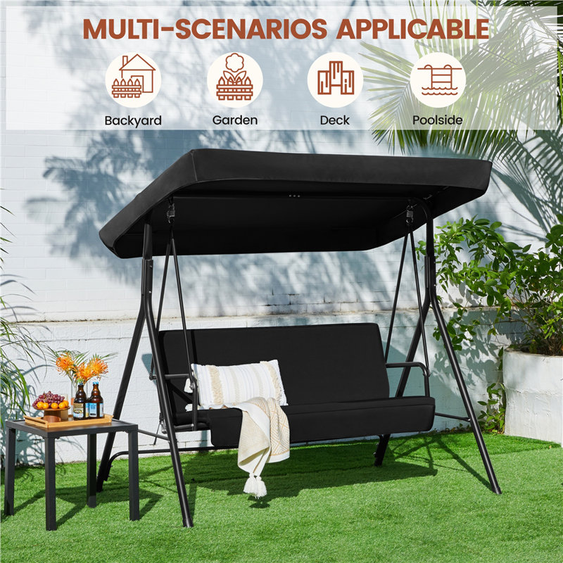 3 Person Porch Swing with Canopy