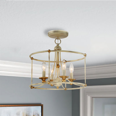 Plafonnier semi-encastré cylindrique unique 15,75 po Ashling