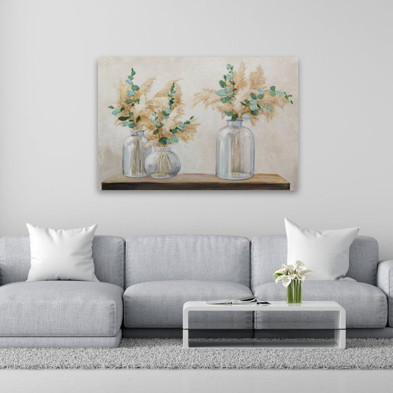 Bouquet de pampas et d'eucalyptus de style campagne moderne, H 60 po x l 40 po