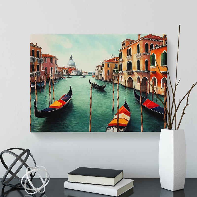 Venice Canal Watercolour Vol.1 - Wrapped Canvas Painting, 35cm H x 50cm W x 3cm D