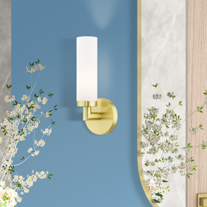 Charlesha Dimmable Bath Sconce, Satin Brass