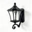 Lanterne murale solaire d'extérieur, verre transparent et aluminium noir Lm