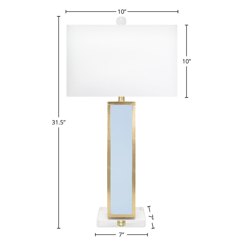 Blair Table Lamp, Light Blue/Gold Leaf 