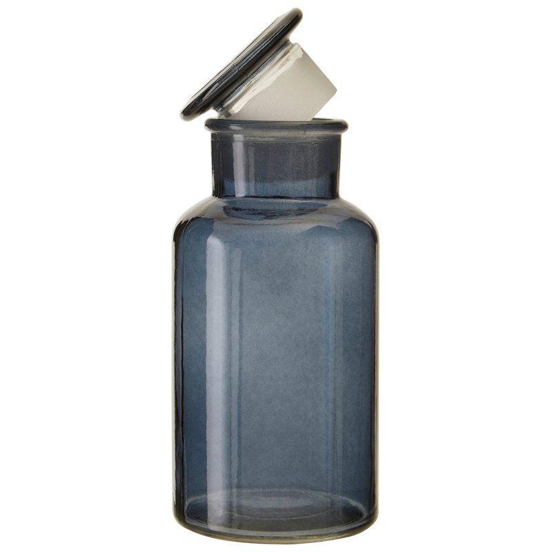 Small Reagent Bottle, Grey, 18cm H x 8cm W x 8cm D