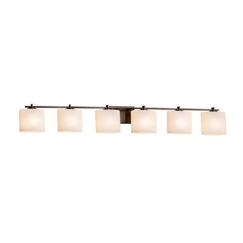 Éclairage pour salle de bain 6 lumières Casson, Bronze foncé, Opale, Incandescent