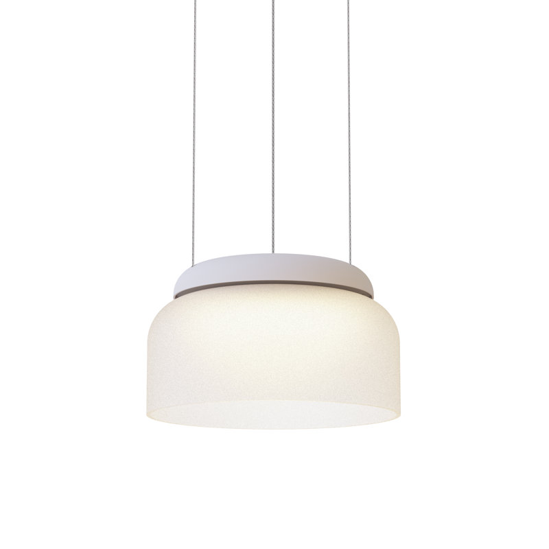 Mini abat-jour en verre opale Totem, Blanc
