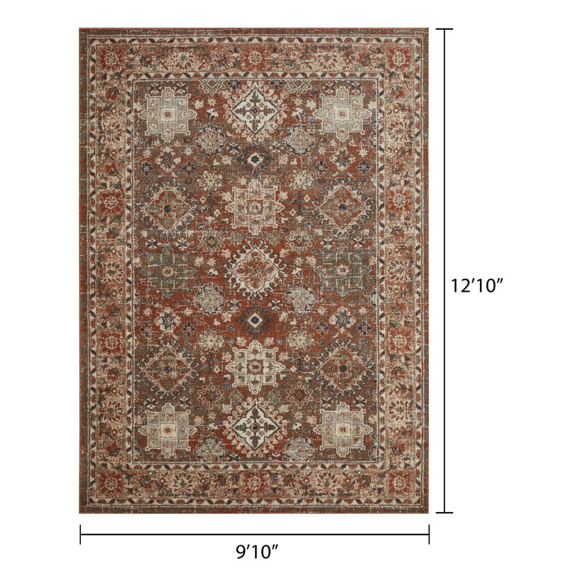 Oriental Indoor Rug, Rectangle 9'10" x 12'10"