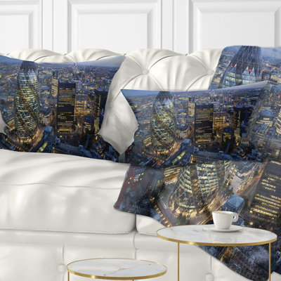 London Skyline at Sunset - Cityscape Printed Throw Pillow