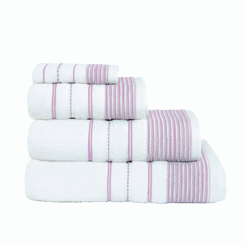Dickinson Stripe 6 Piece Towel Bale Blush, Pink, 6 Piece Towel Set