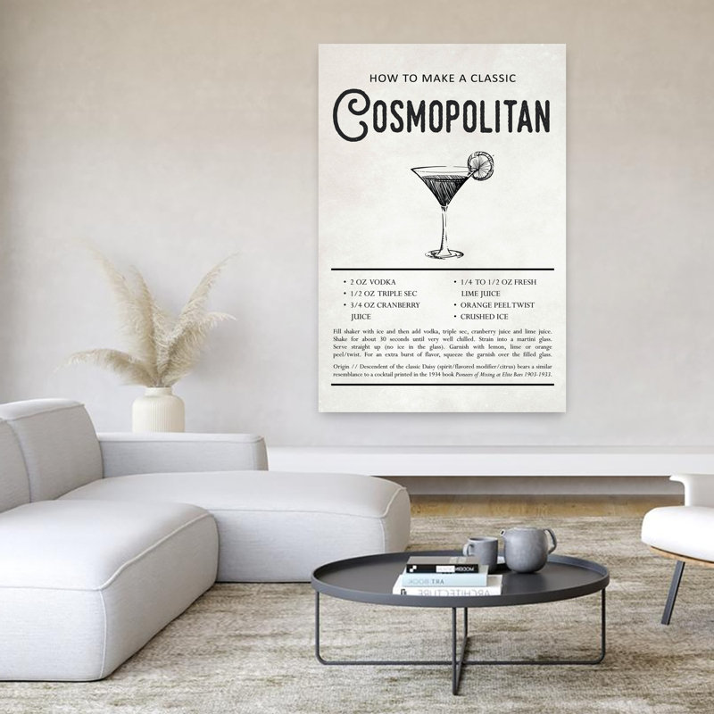 Cosmopolitan, art contemporain rétro, H 60 po x l 40 po
