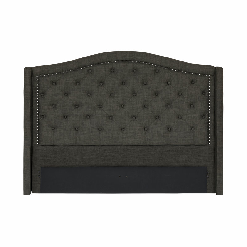 Calian Upholstered Headboard, Dark Gray, Queen